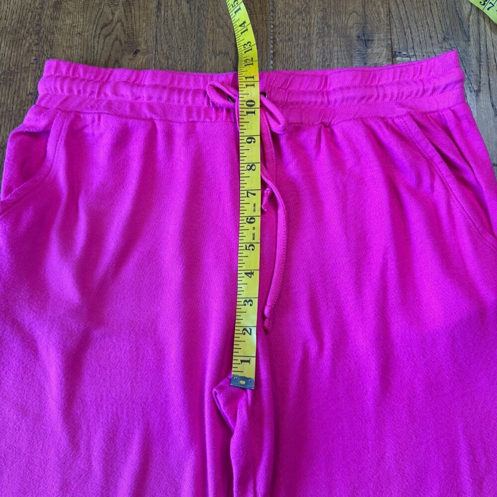 Crown & Ivy Hot Pink 2 Piece Sweat Set Sweatshirt & Pants Size L Women's - Picture 6 of 12